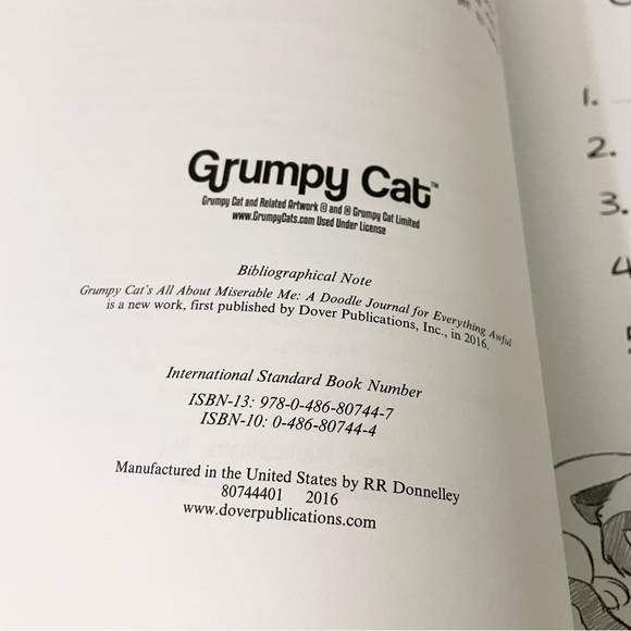 Grumpy Cat's All About Miserable Me A Doodle Journal Book - Picture 6 of 13